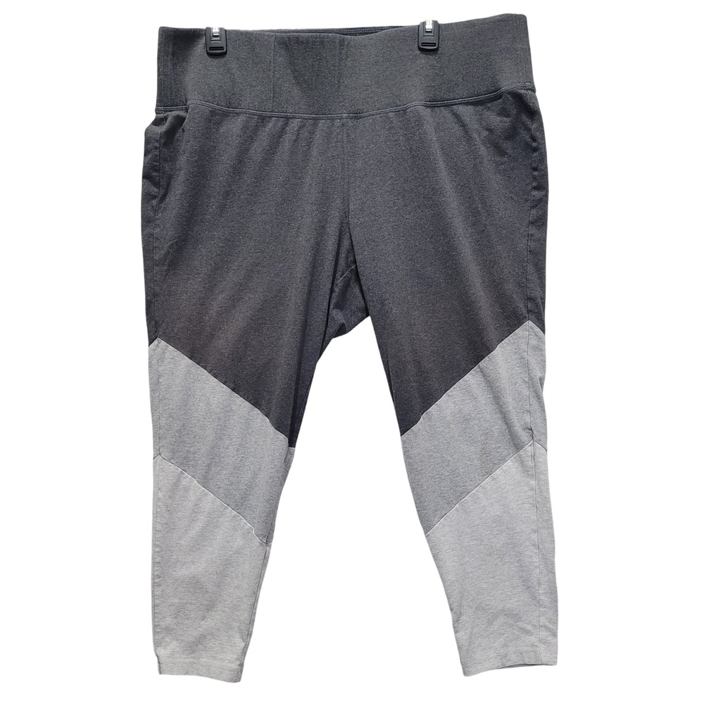 Vuori Women's Colorblock‎ Leggings Gray Black Cropped Athletic Yoga Pants